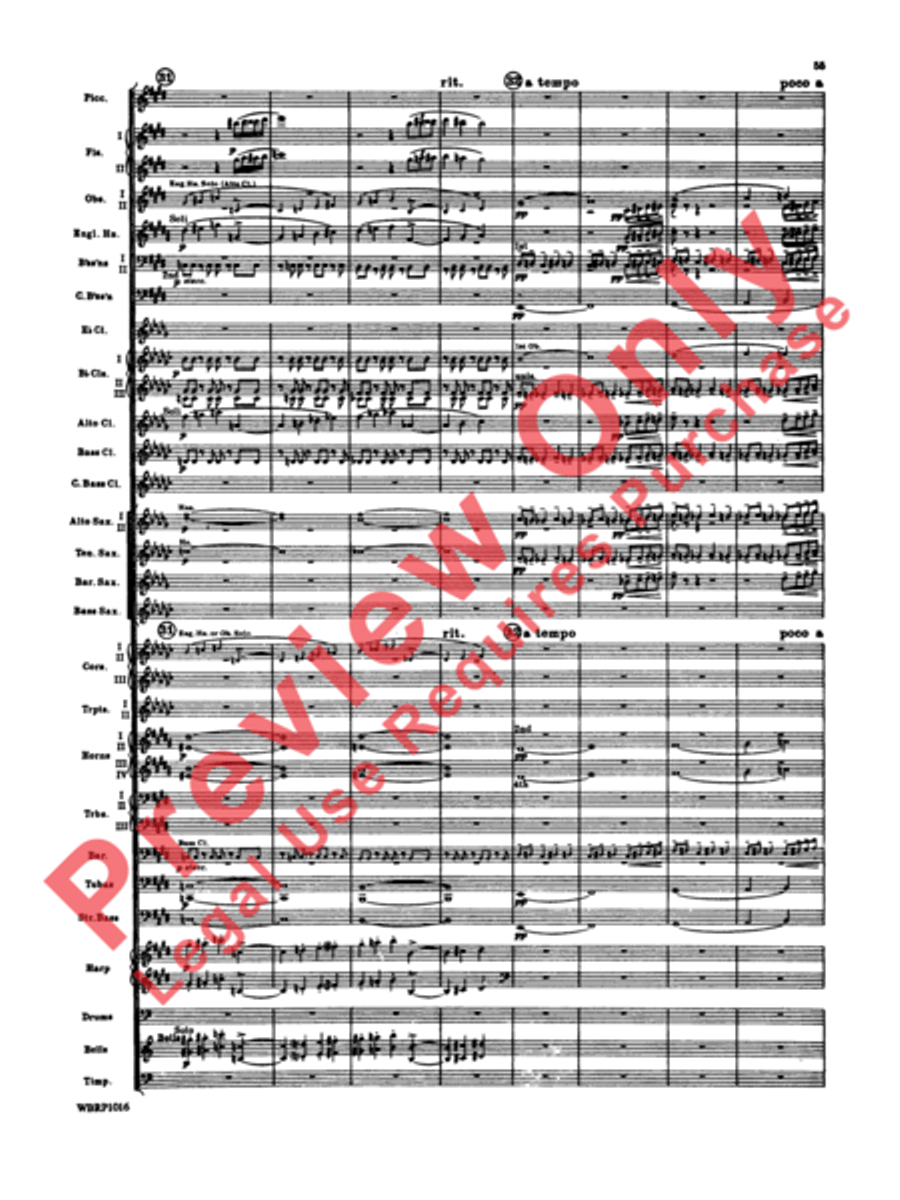 Rhapsody in Blue Concert Band scores gallery preview page 58