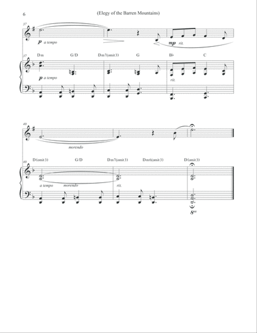 Elegy of the Barren Mountains - Clarinet & Piano Clarinet Solo scores gallery preview page 6