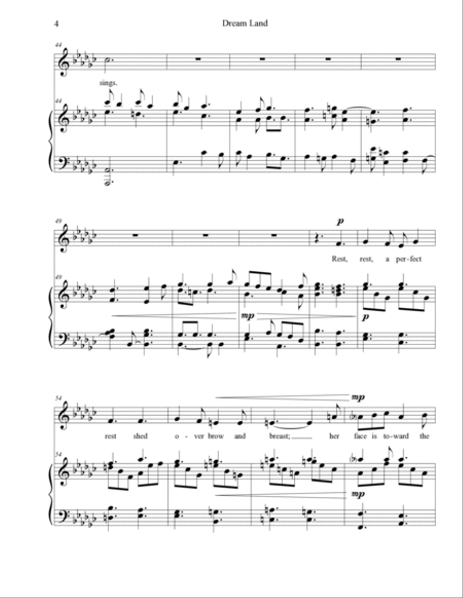 Dream Land (for voice and piano) Voice Solo scores gallery preview page 4