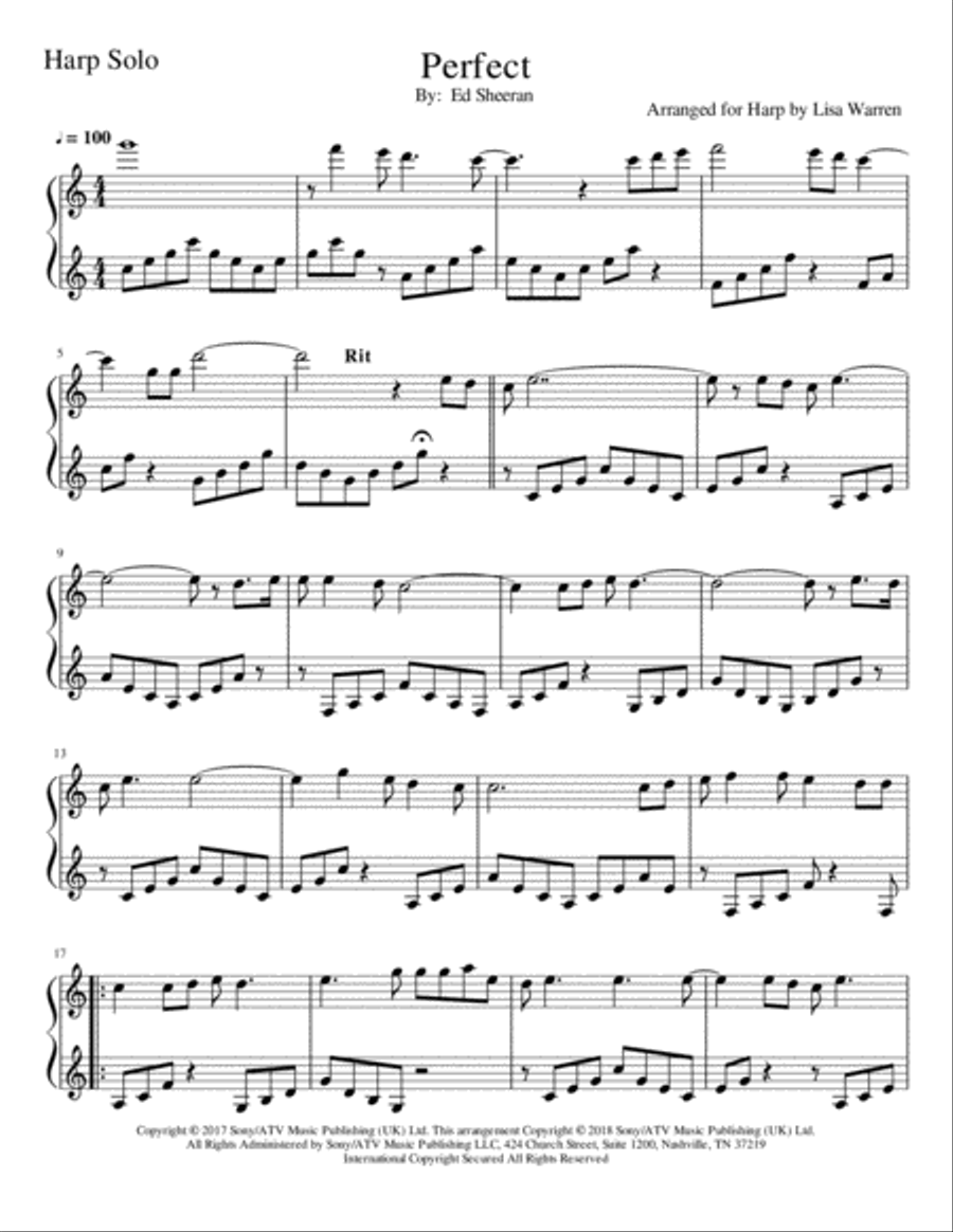 Perfect Perfect Harp scores gallery preview page 1