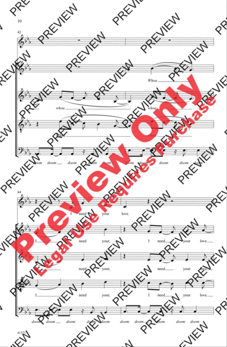 I Need Your Love 4-Part scores gallery preview page 10