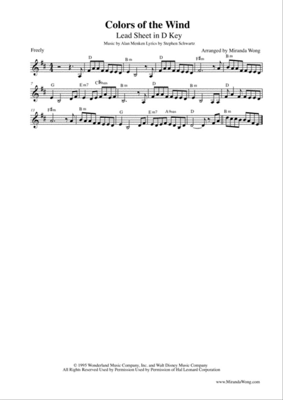 Colors Of The Wind Colors Of The Wind Large Ensemble scores gallery preview page 2