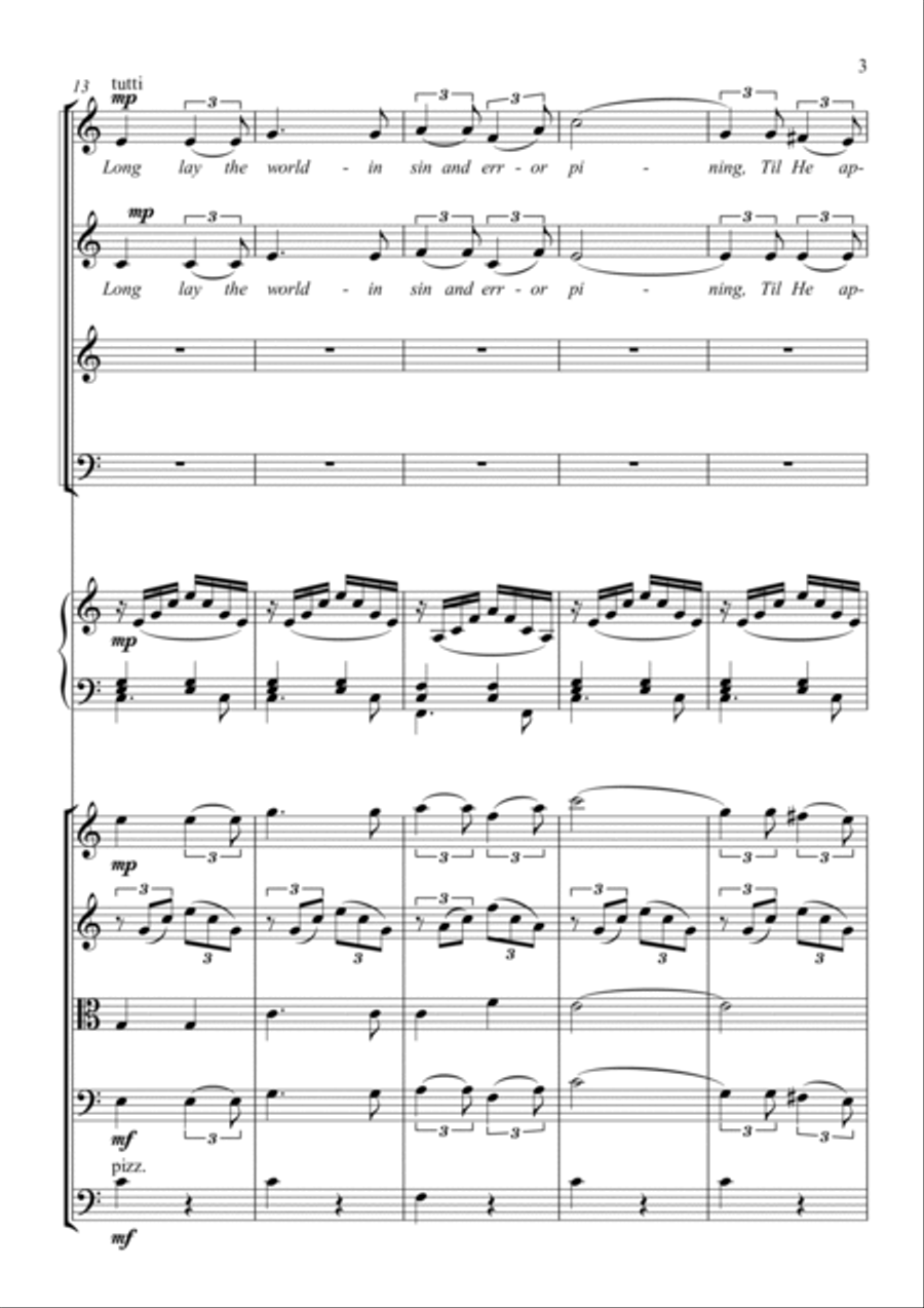 O Holy Night for SATB Piano and String orchestra 4-Part scores gallery preview page 4