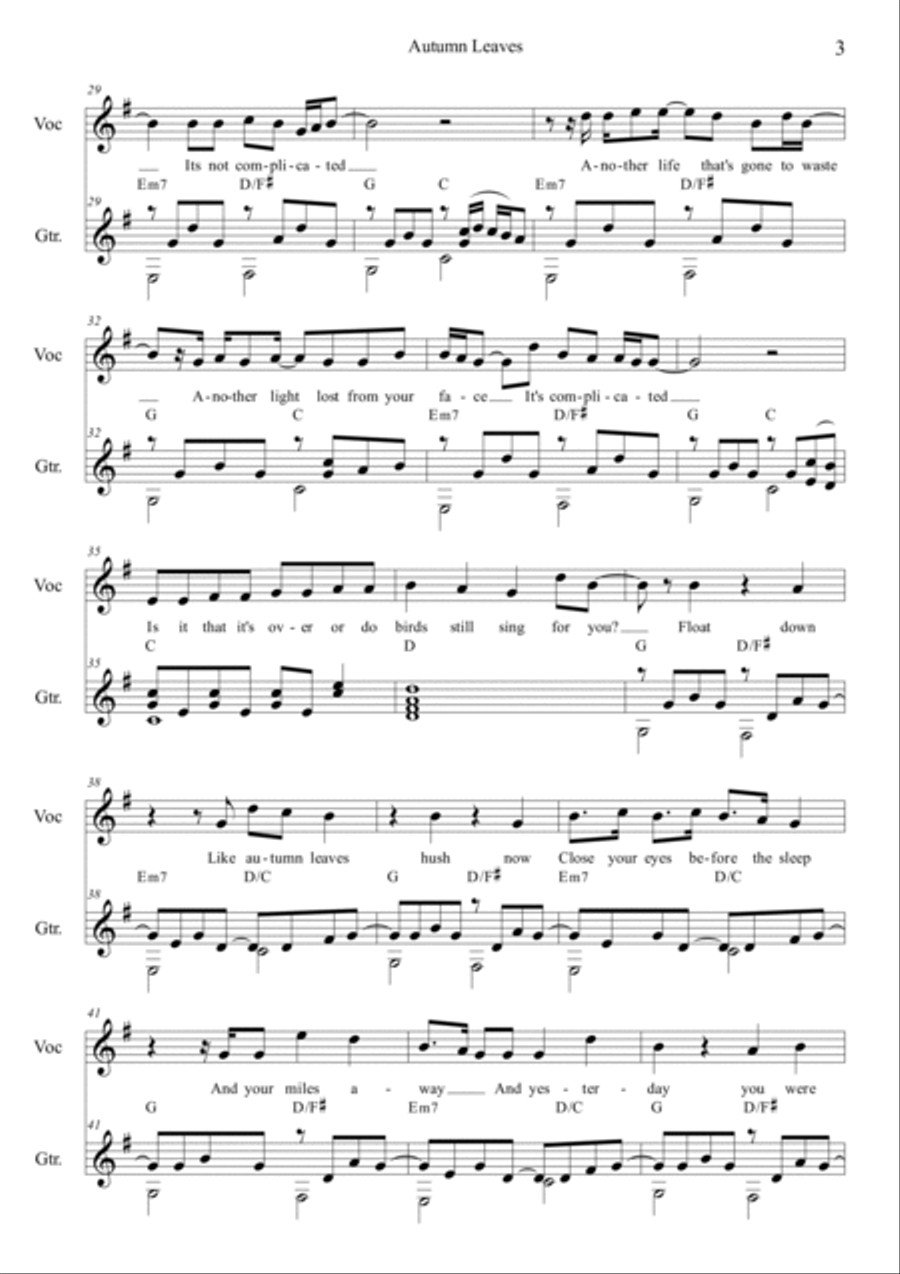 Autumn Leaves Guitar scores gallery preview page 3
