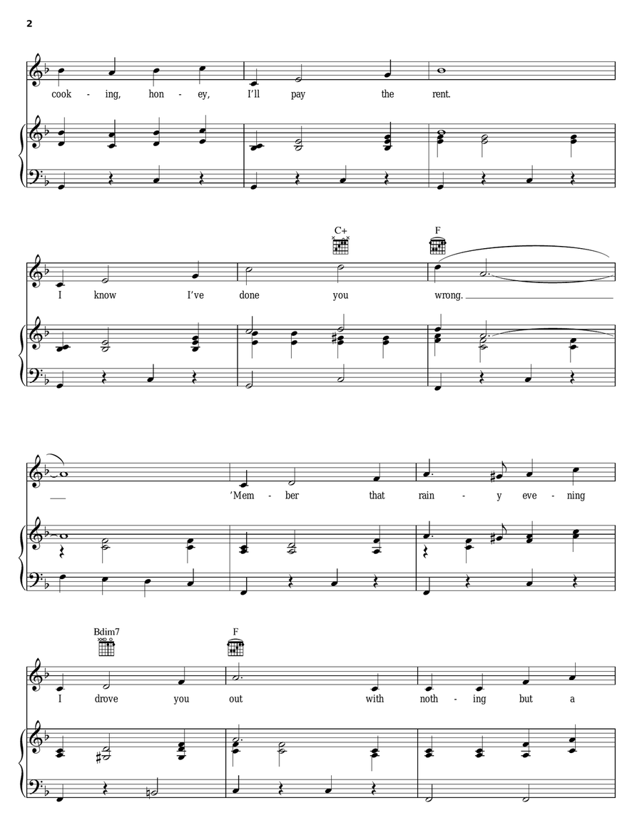 Bill Bailey, Won't You Please Come Home Piano, Vocal, Guitar scores gallery preview page 2
