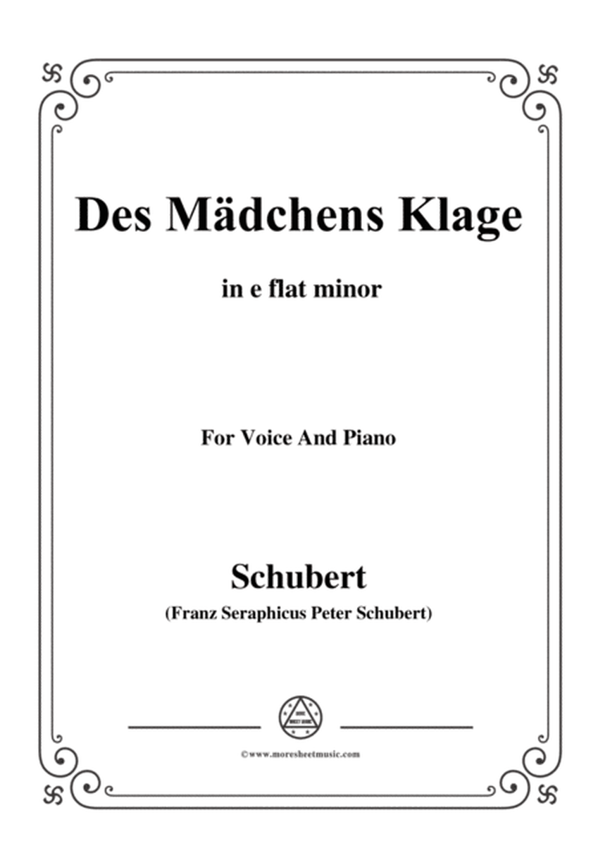 Schubert-Des Mädchens Klage,in e flat minor,Op.8,No.3,for Voice and Piano image number null