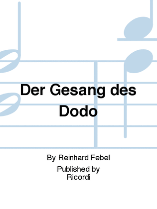 Book cover for Der Gesang des Dodo