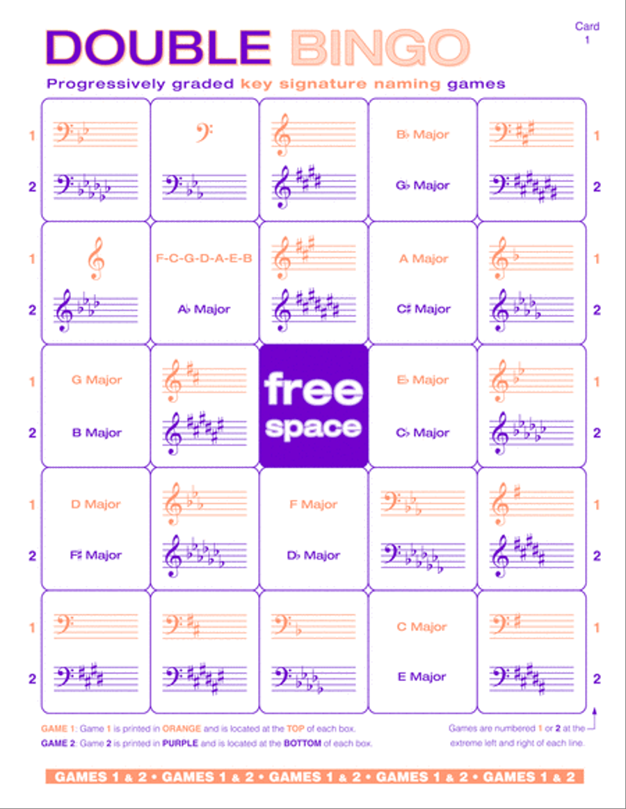 Essentials of Music Theory: Key Signature Double Bingo Games & Toys scores gallery preview page 2