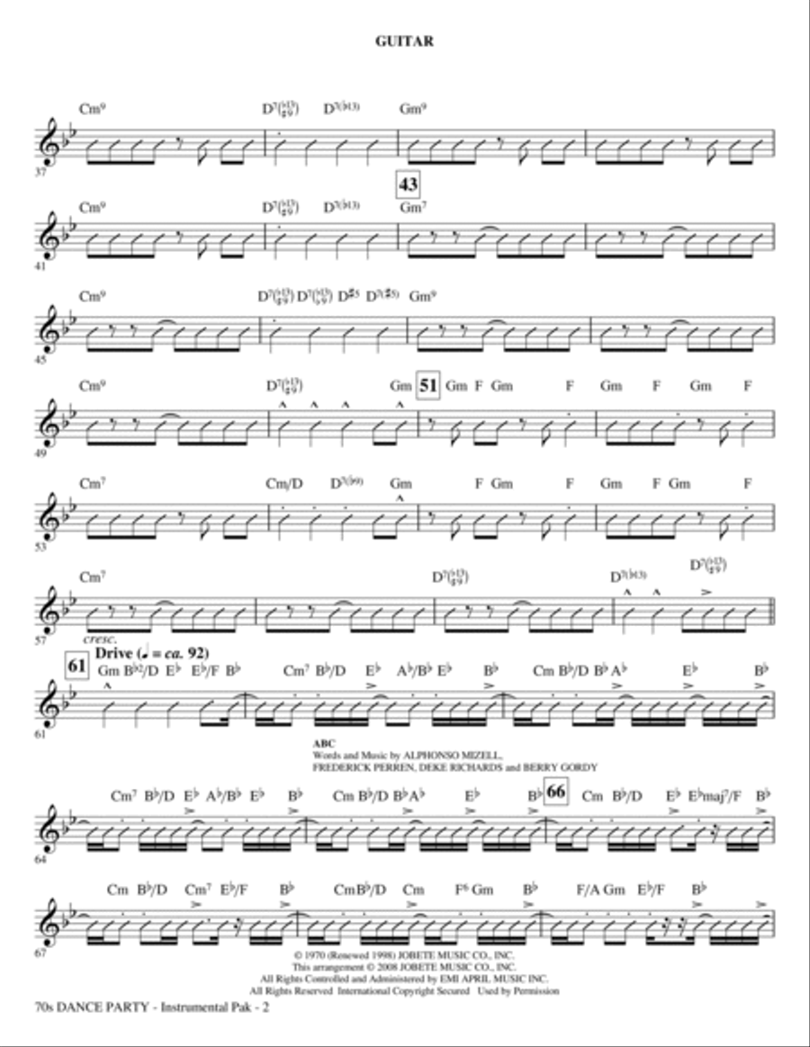 70s Dance Party (Medley) - Guitar Choir scores gallery preview page 2