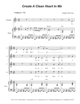 Book cover for Create A Clean Heart In Me (SATB)