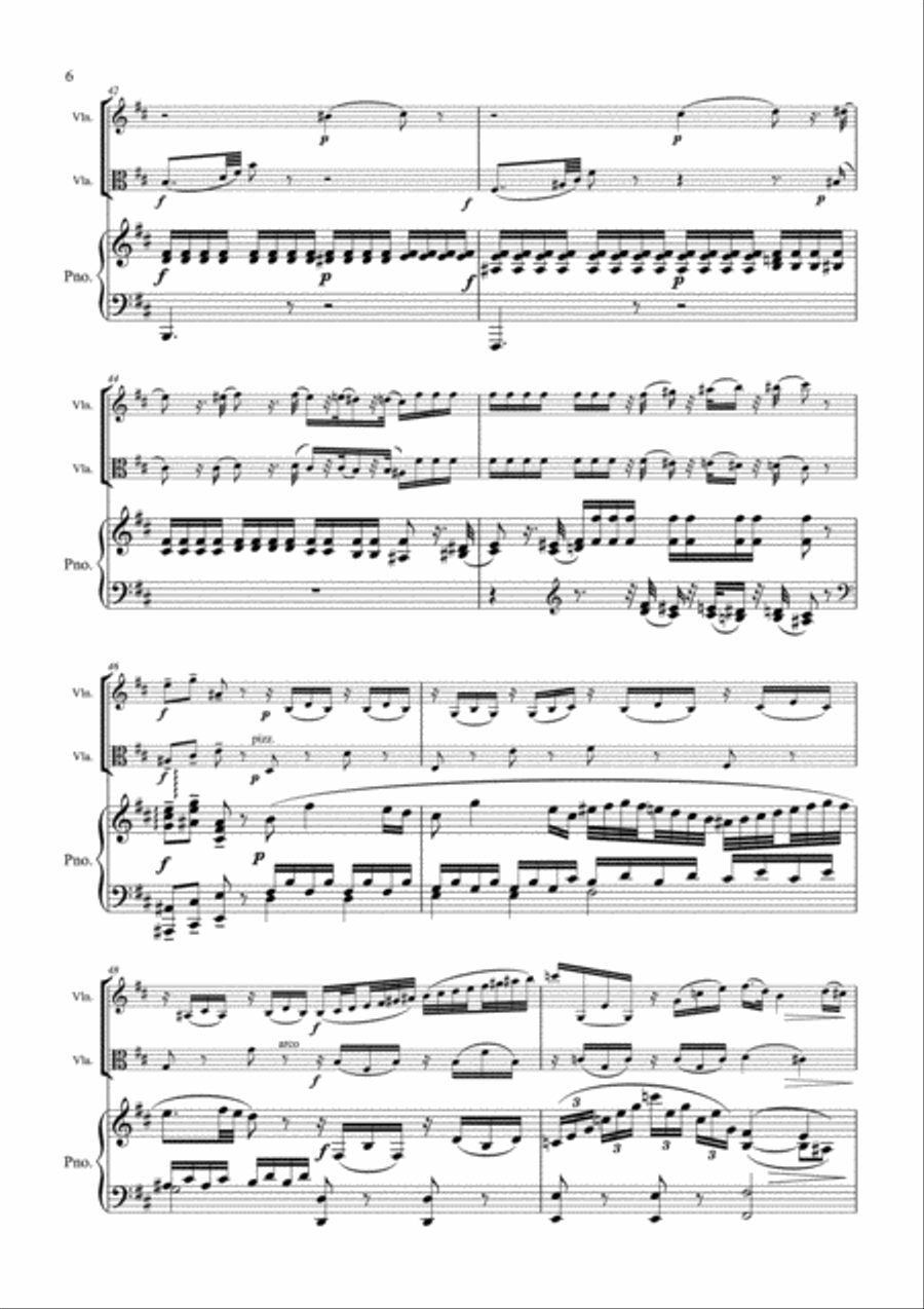 Mozart - Adagio in B minor K 540 - Violin, Viola & Piano Small Ensemble scores gallery preview page 6