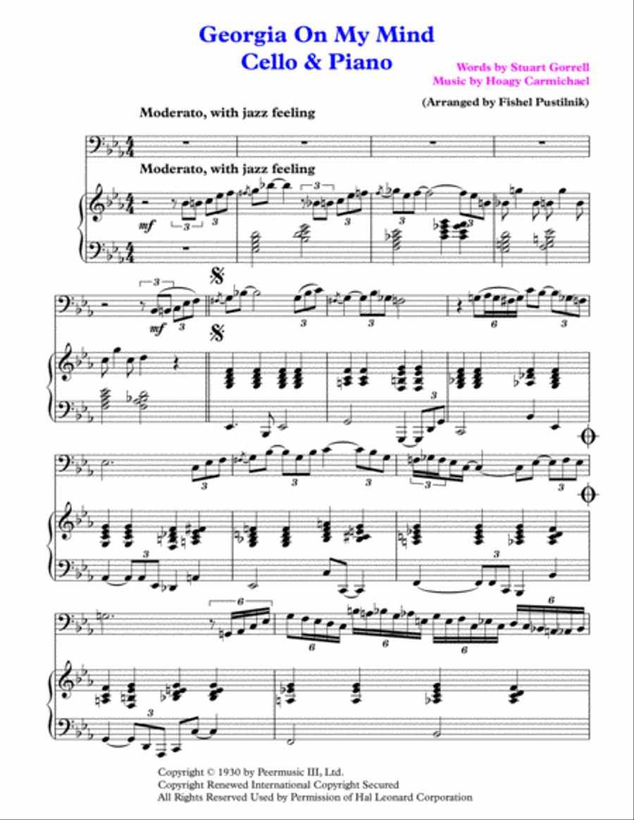 Georgia On My Mind Piano scores gallery preview page 2