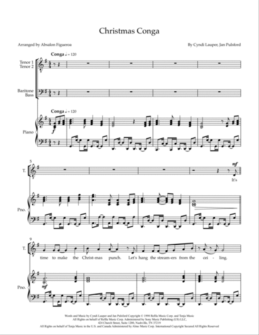 Christmas Conga TTBB scores gallery preview page 2