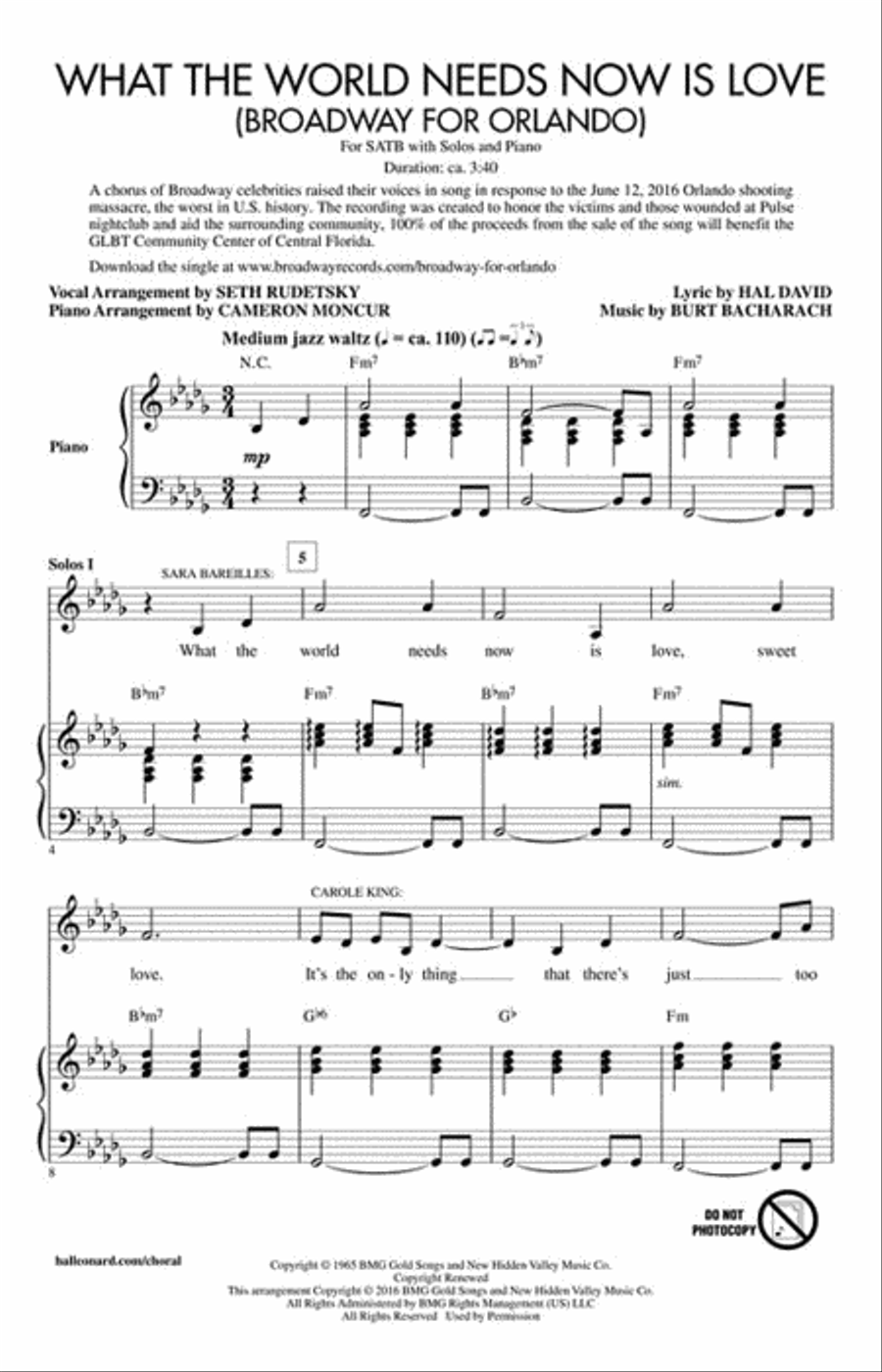 What the World Needs Now Is Love 4-Part scores gallery preview page 2