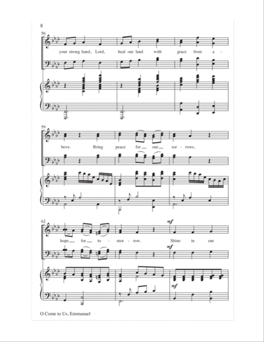 O Come to Us, Emmanuel 4-Part scores gallery preview page 9