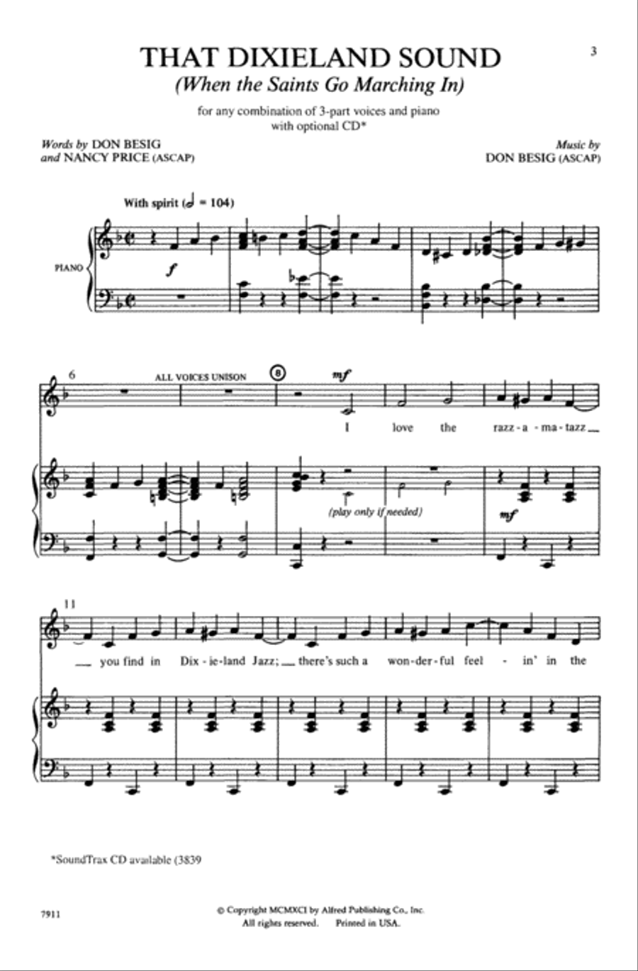 That Dixieland Sound (When the Saints Go Marching In) 3-Part scores gallery preview page 2
