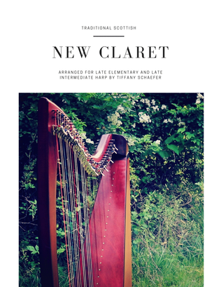 Book cover for New Claret: Late Elementary (Small Harp) and Late Intermediate (Floor Harp)