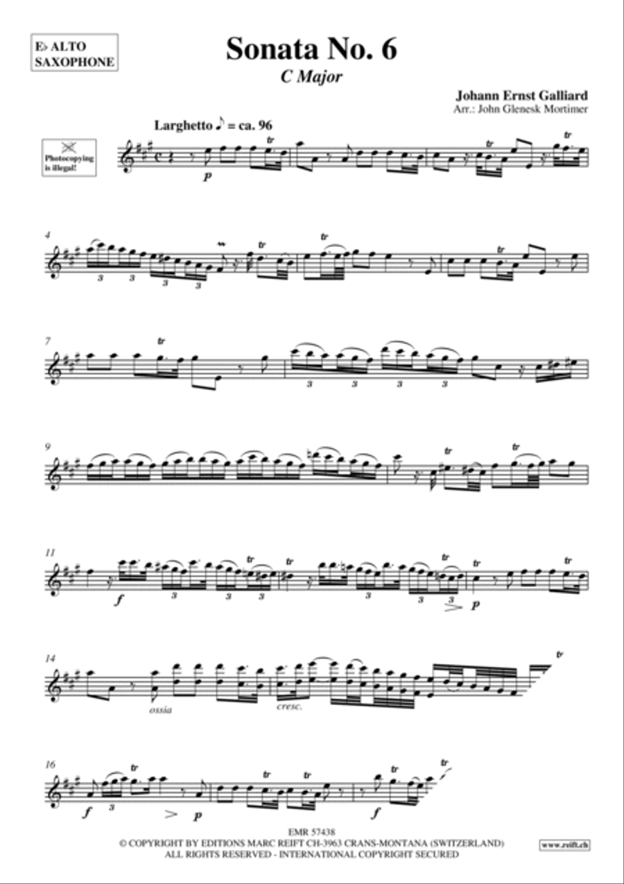 Sonata No. 6 Alto Saxophone scores gallery preview page 3