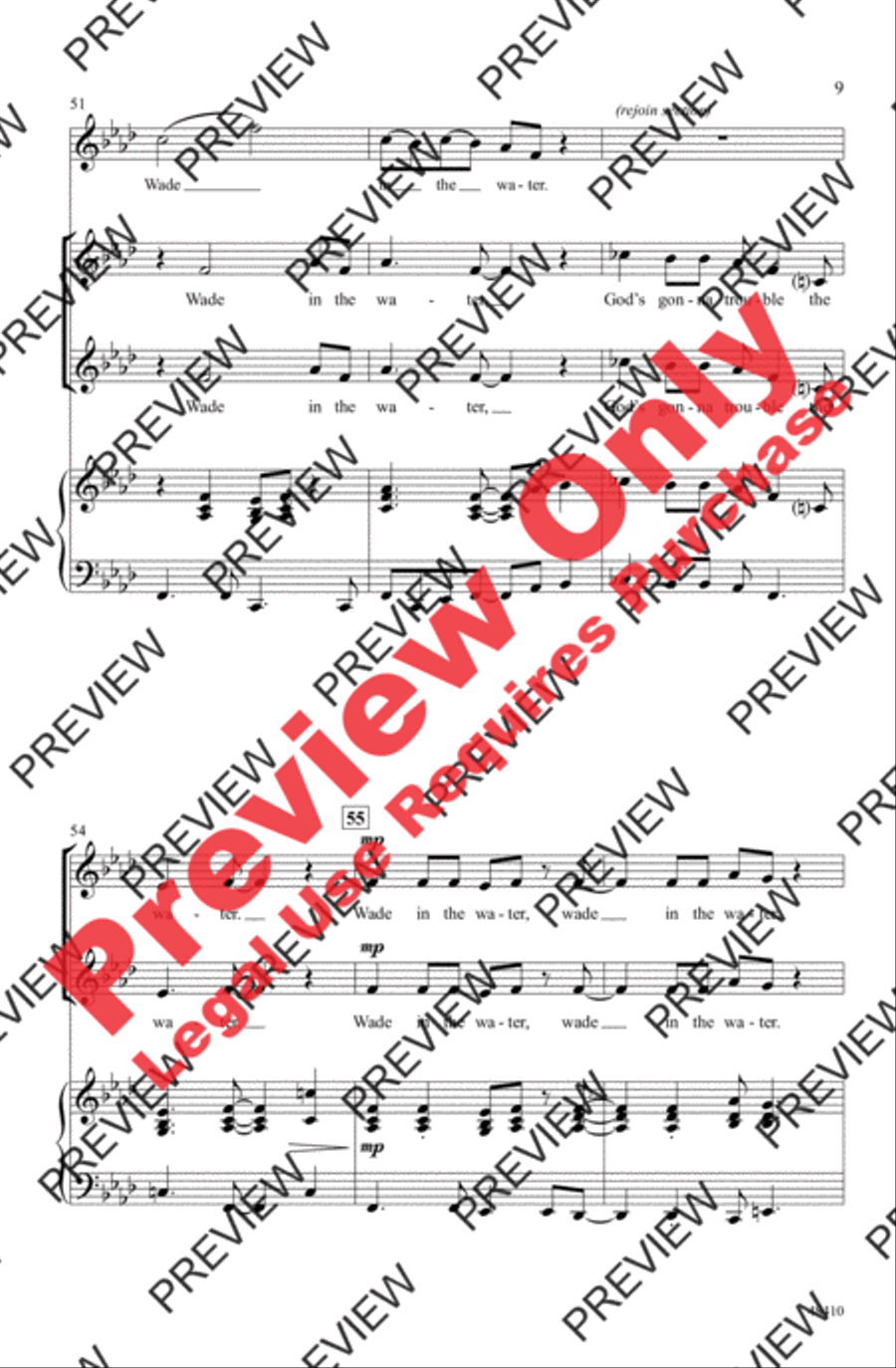 Wade in the Water 2-Part scores gallery preview page 9