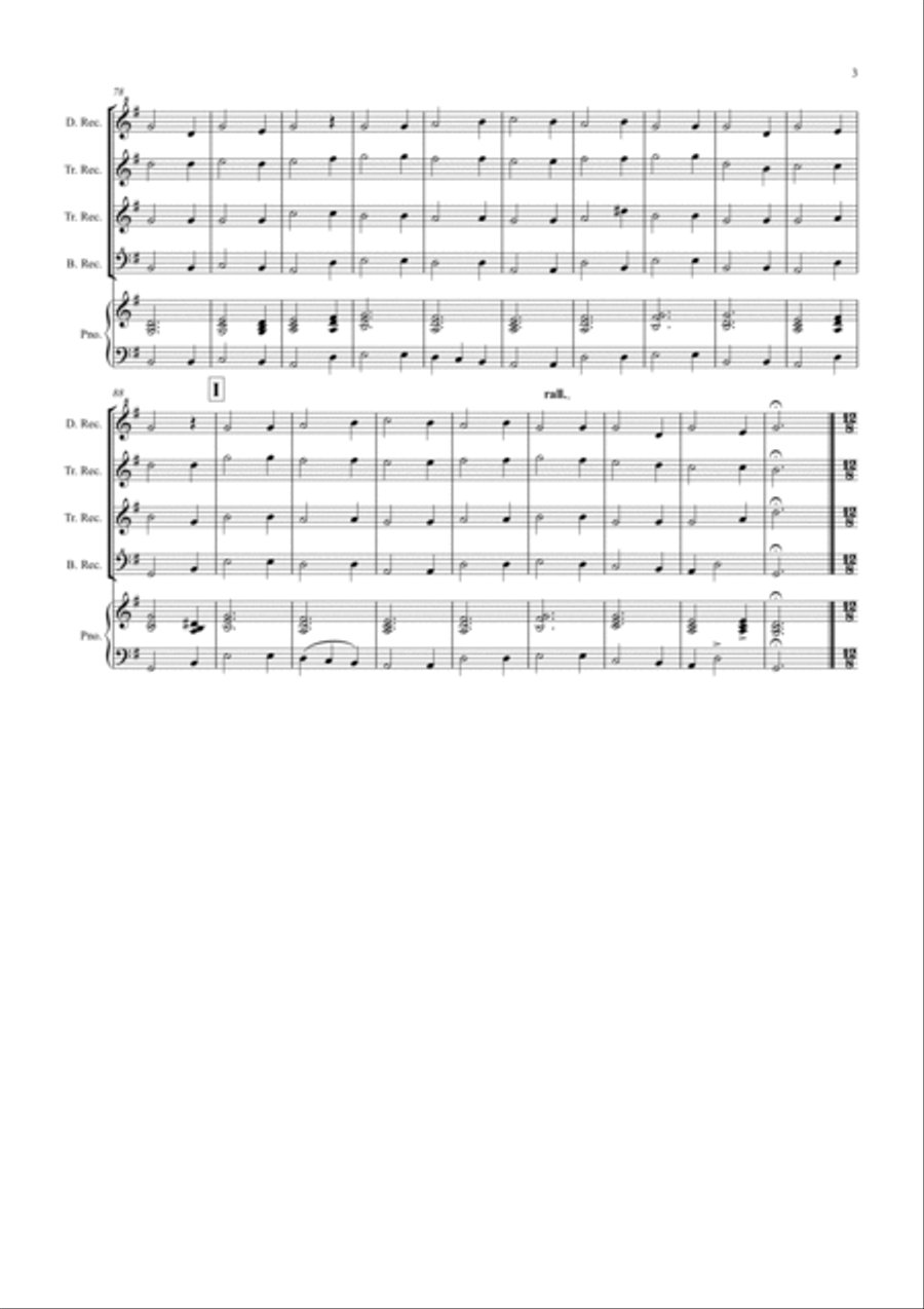 2 Christmas Favourites for Recorder Quartet (volume two) Soprano Recorder scores gallery preview page 3