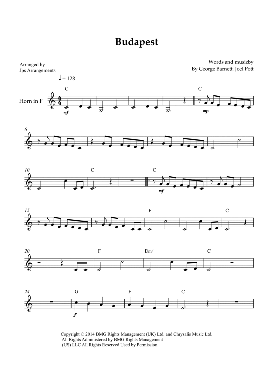 Budapest Horn Solo scores gallery preview page 1