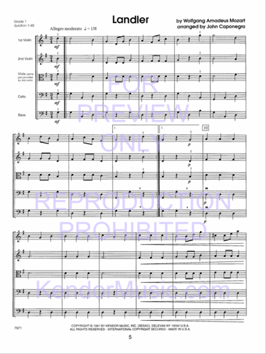 Kendor Concert Favorites , Volume 1 (Score) - with MP3s String Orchestra scores gallery preview page 10