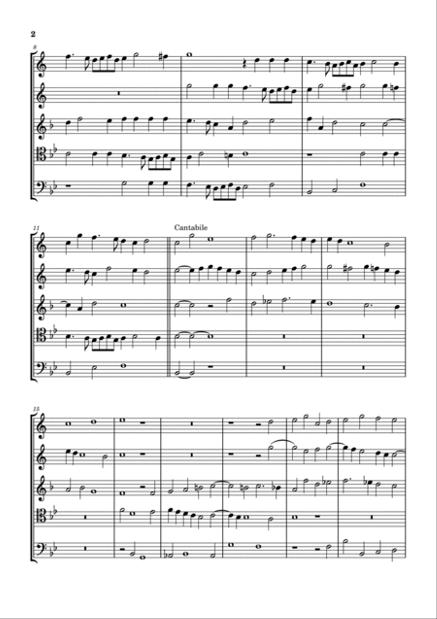 Sinfonia 2 a 5 Horn scores gallery preview page 2