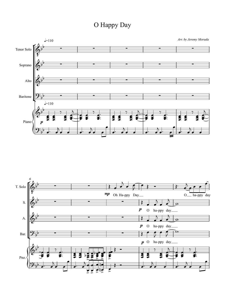 Oh Happy Day Oh Happy Day 4-Part scores gallery preview page 1