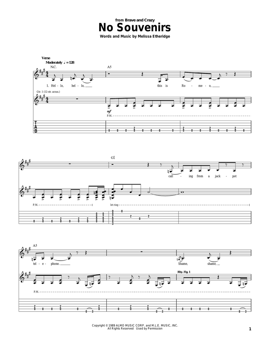 No Souvenirs No Souvenirs Acoustic Guitar scores gallery preview page 1