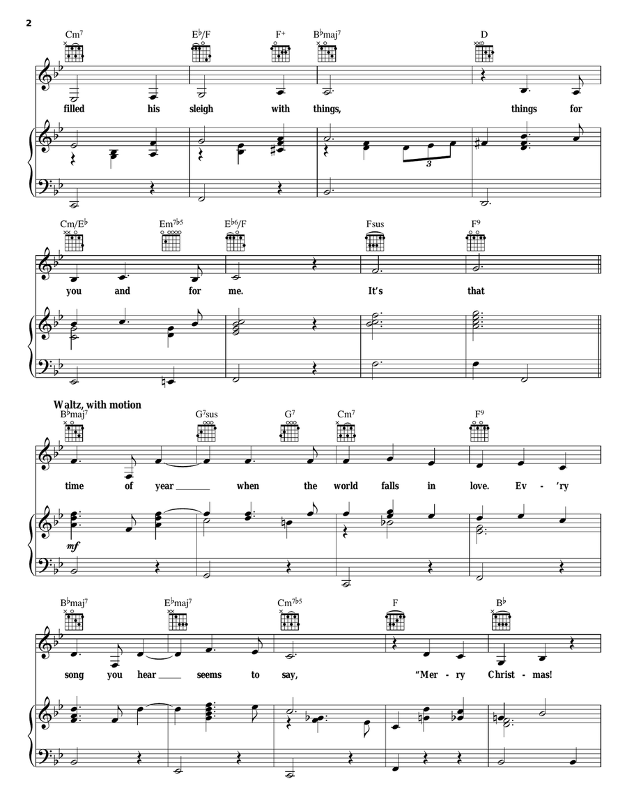 The Christmas Waltz Piano, Vocal, Guitar scores gallery preview page 2