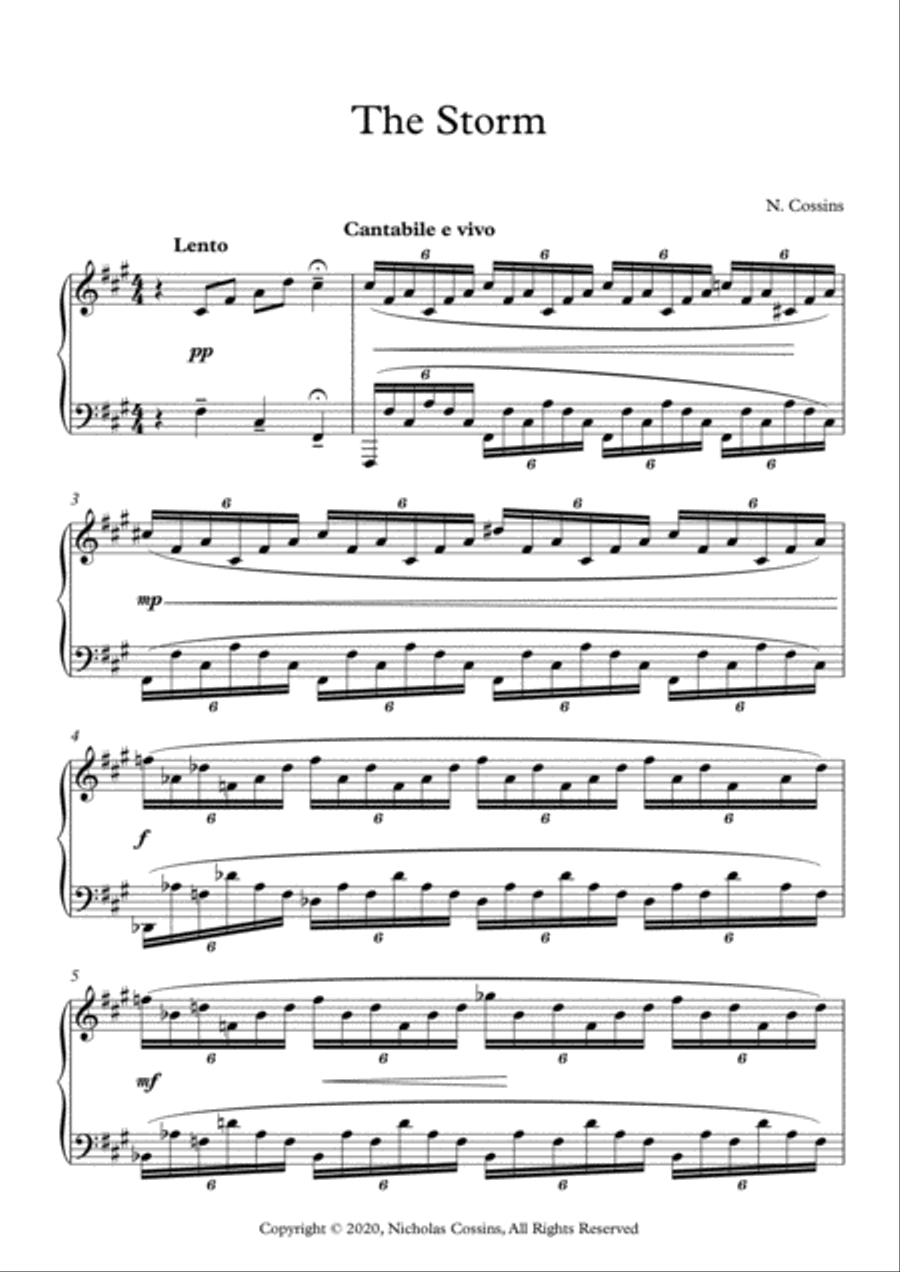 The Storm - N. Cossins (Original Piano Composition) Piano Method scores gallery preview page 2