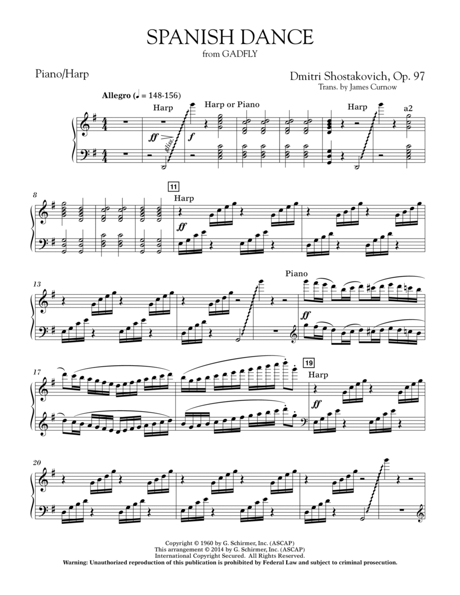 Spanish Dance (from The Gadfly) - Piano/Harp Concert Band scores gallery preview page 1