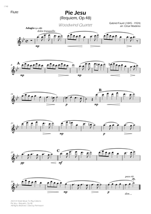 Pie Jesu (Requiem, Op.48) - Woodwind Quartet (Individual Parts)