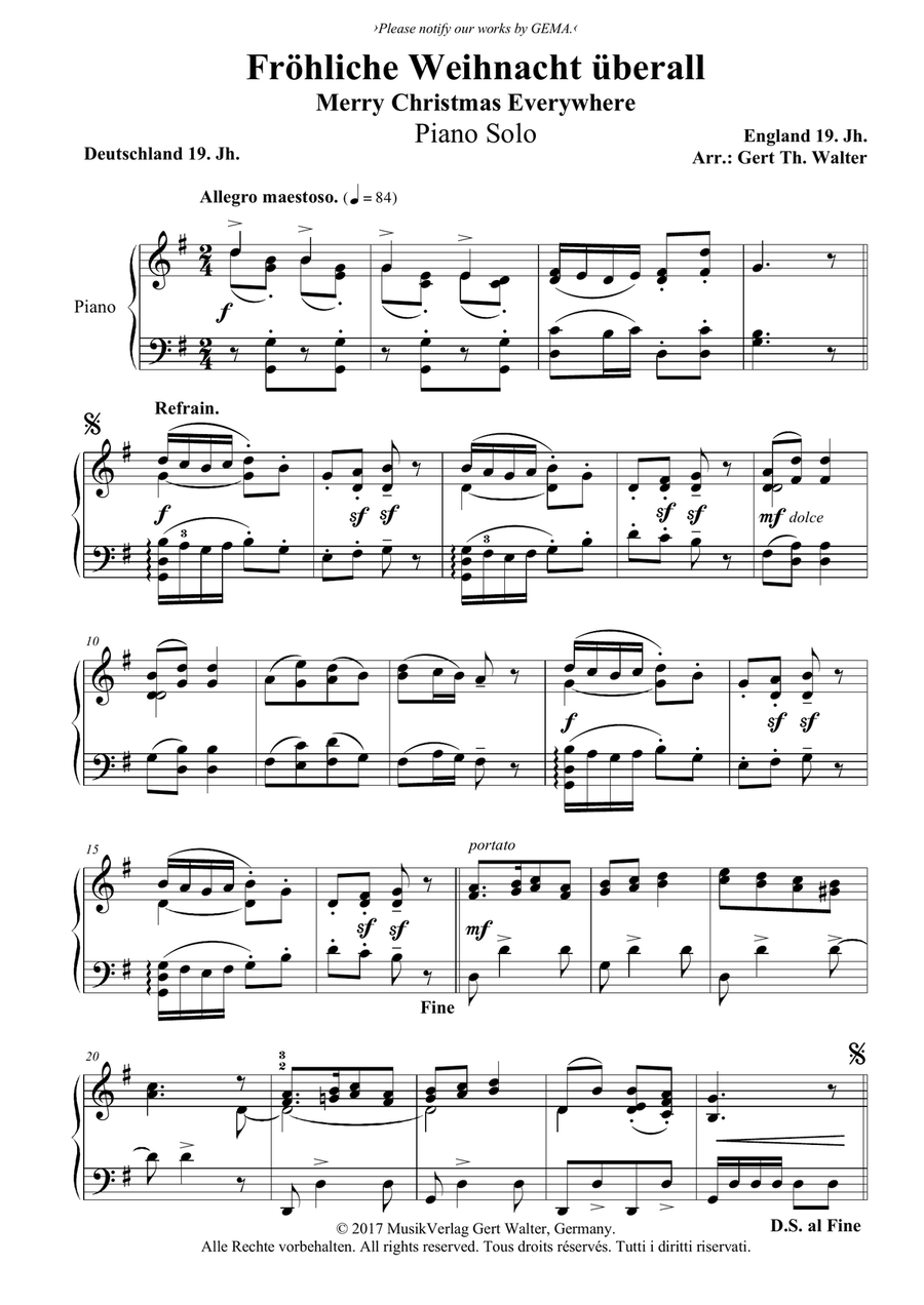 Merry Christmas Everywhere Piano Solo scores gallery preview page 1