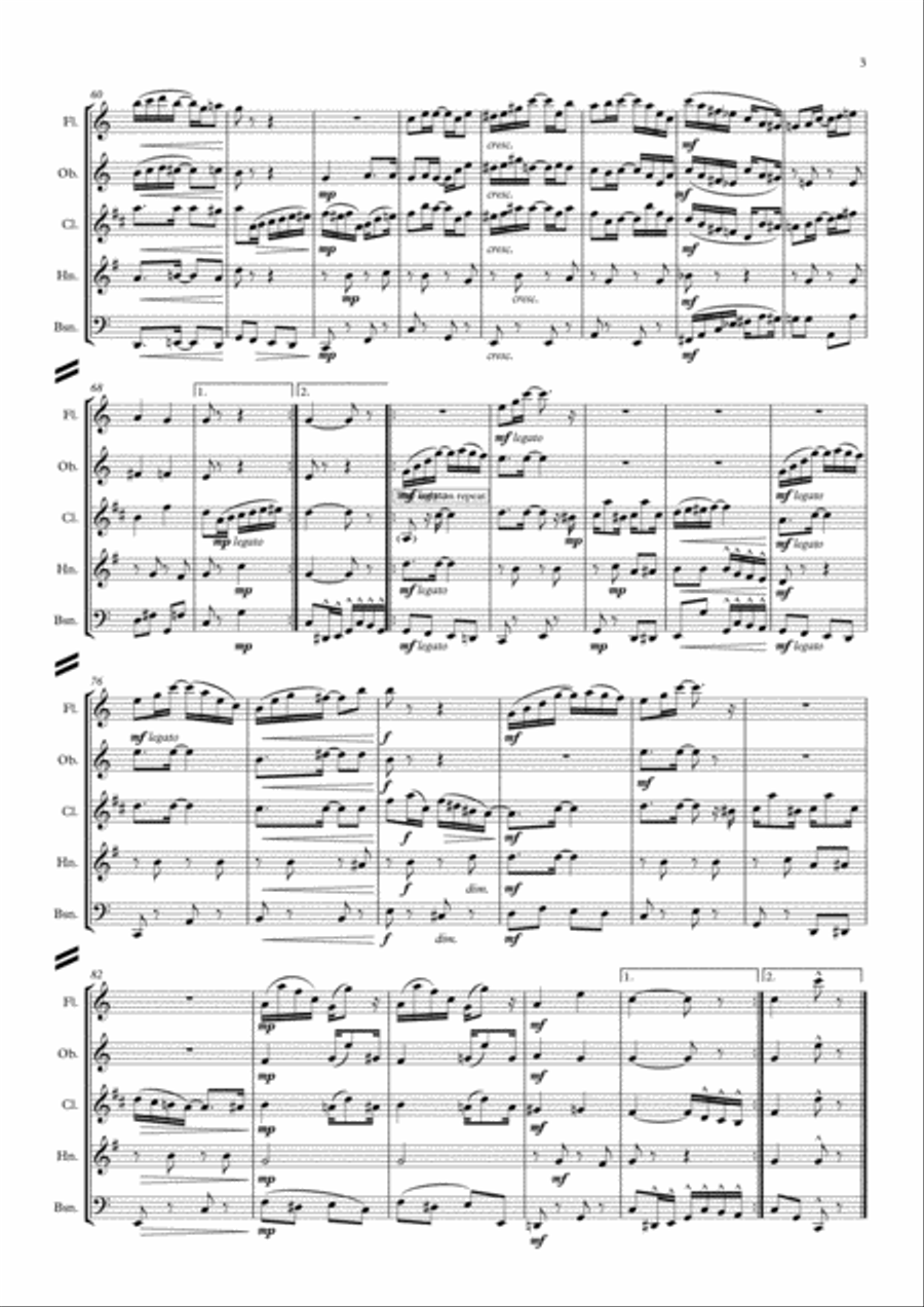 Scott Joplin: Heliotrope Bouquet - wind quintet Woodwind Quintet scores gallery preview page 3