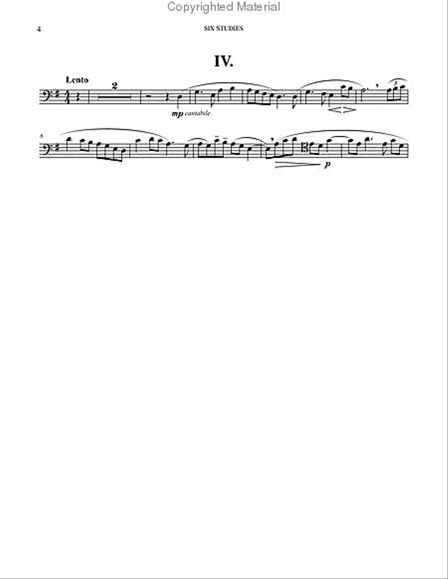 Six Studies in English Folksong for Trombone and Piano Piano Accompaniment scores gallery preview page 5