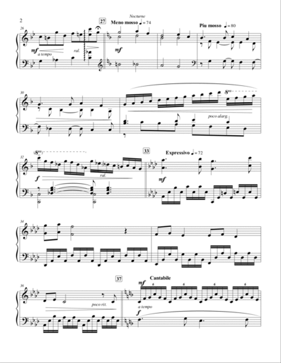 Nocturne Opus 10 No. 1 by Richard C. Scher Piano, Vocal, Guitar scores gallery preview page 2