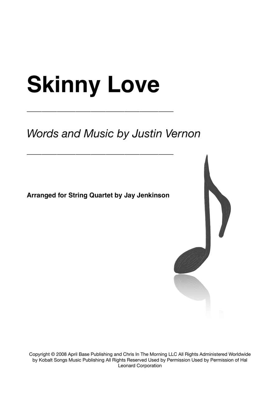 Skinny Love String Quartet scores gallery preview page 1
