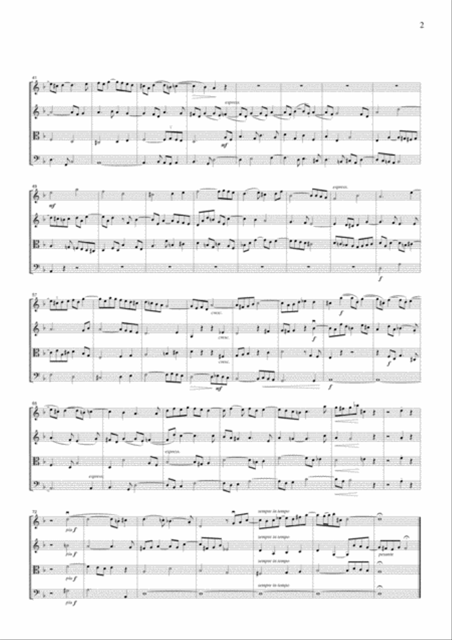 J.S.Bach Die Kunst der Fuge No.1, BWV1080, for string quartet, CB209 String Quartet scores gallery preview page 2