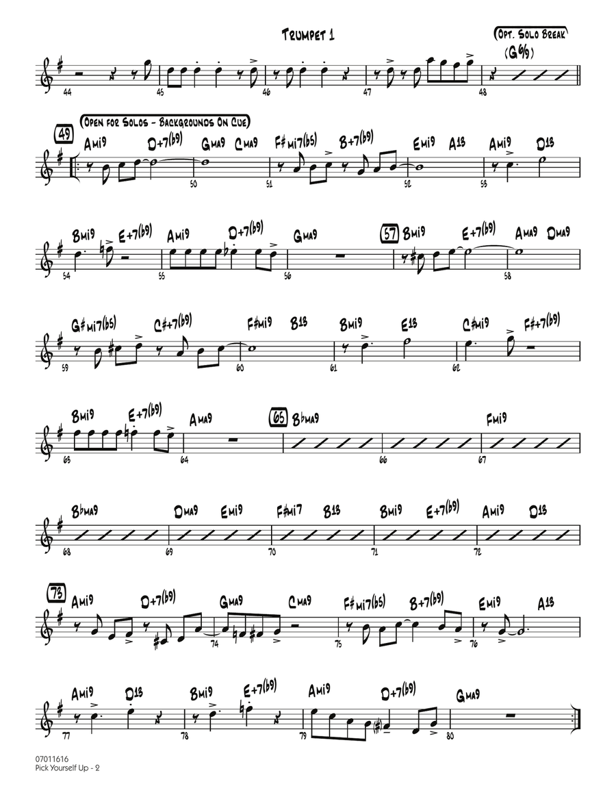 Pick Yourself Up - Trumpet 1 Jazz Ensemble scores gallery preview page 2