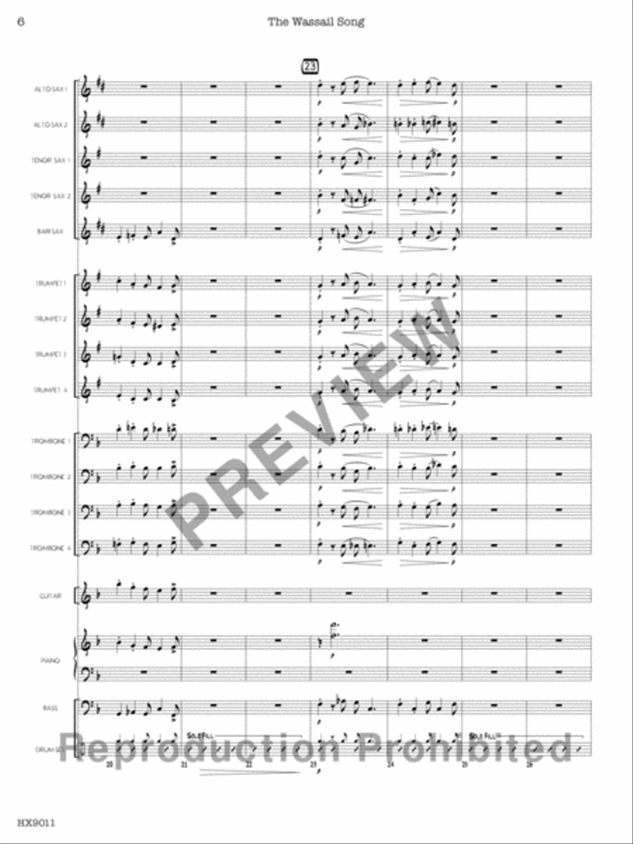 The Wassail Song Jazz Ensemble scores gallery preview page 7