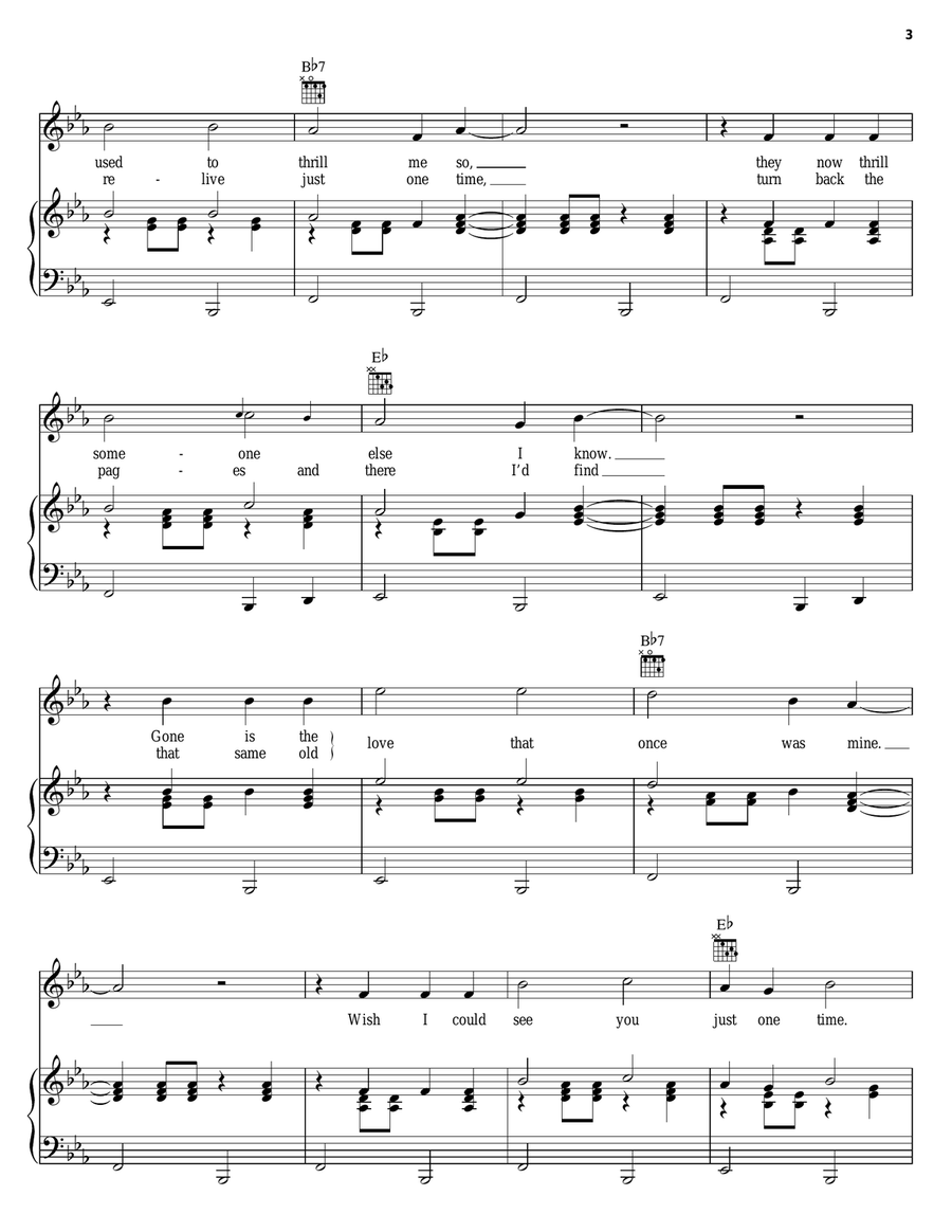 Just One Time Piano, Vocal, Guitar scores gallery preview page 3