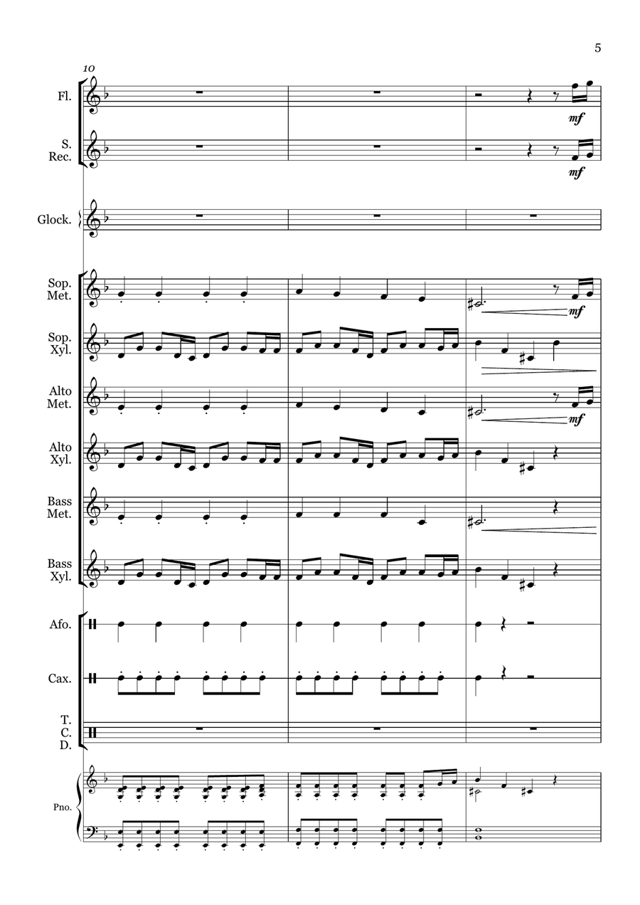 How Far I'll Go Orff Instrument scores gallery preview page 6