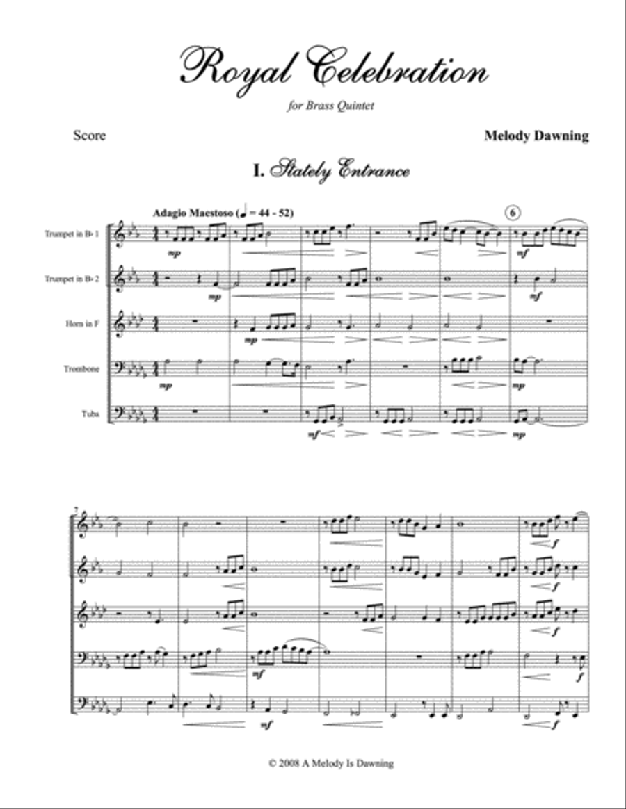 Royal Celebration for Brass Quintet Brass Quintet scores gallery preview page 2