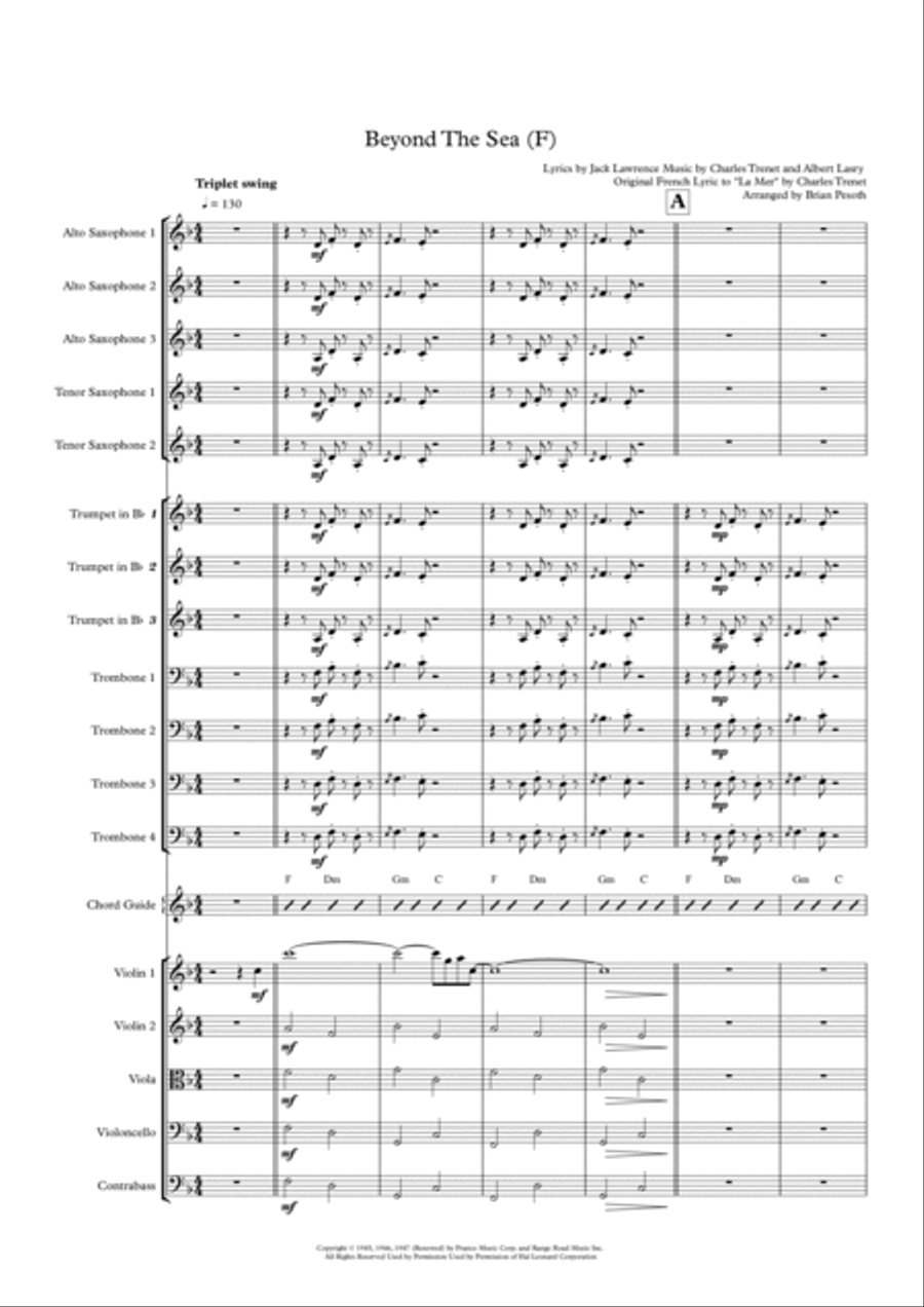 Beyond The Sea Small Ensemble scores gallery preview page 1