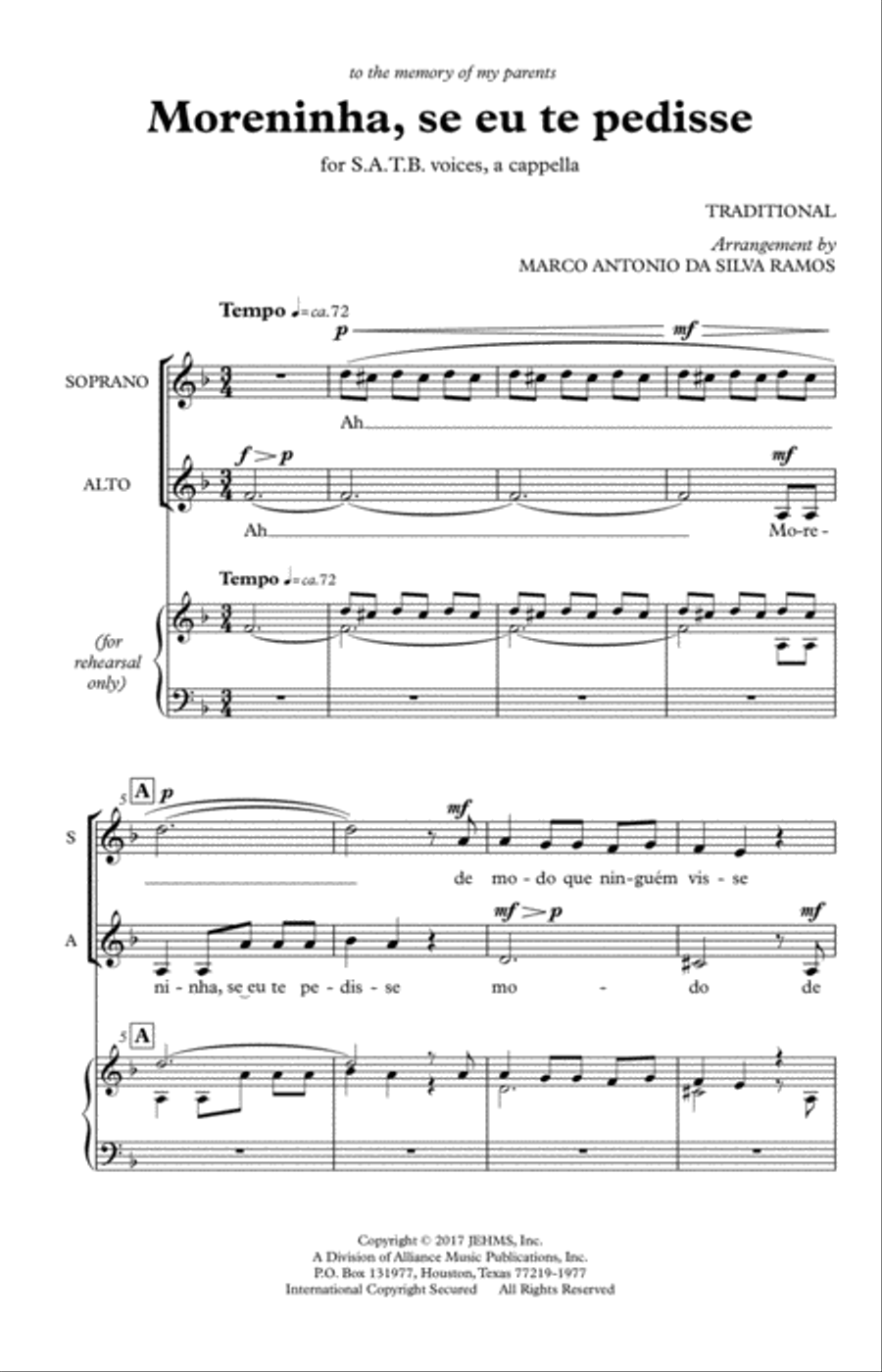 Moreninha, Se Eu Te Pedisse 4-Part scores gallery preview page 2