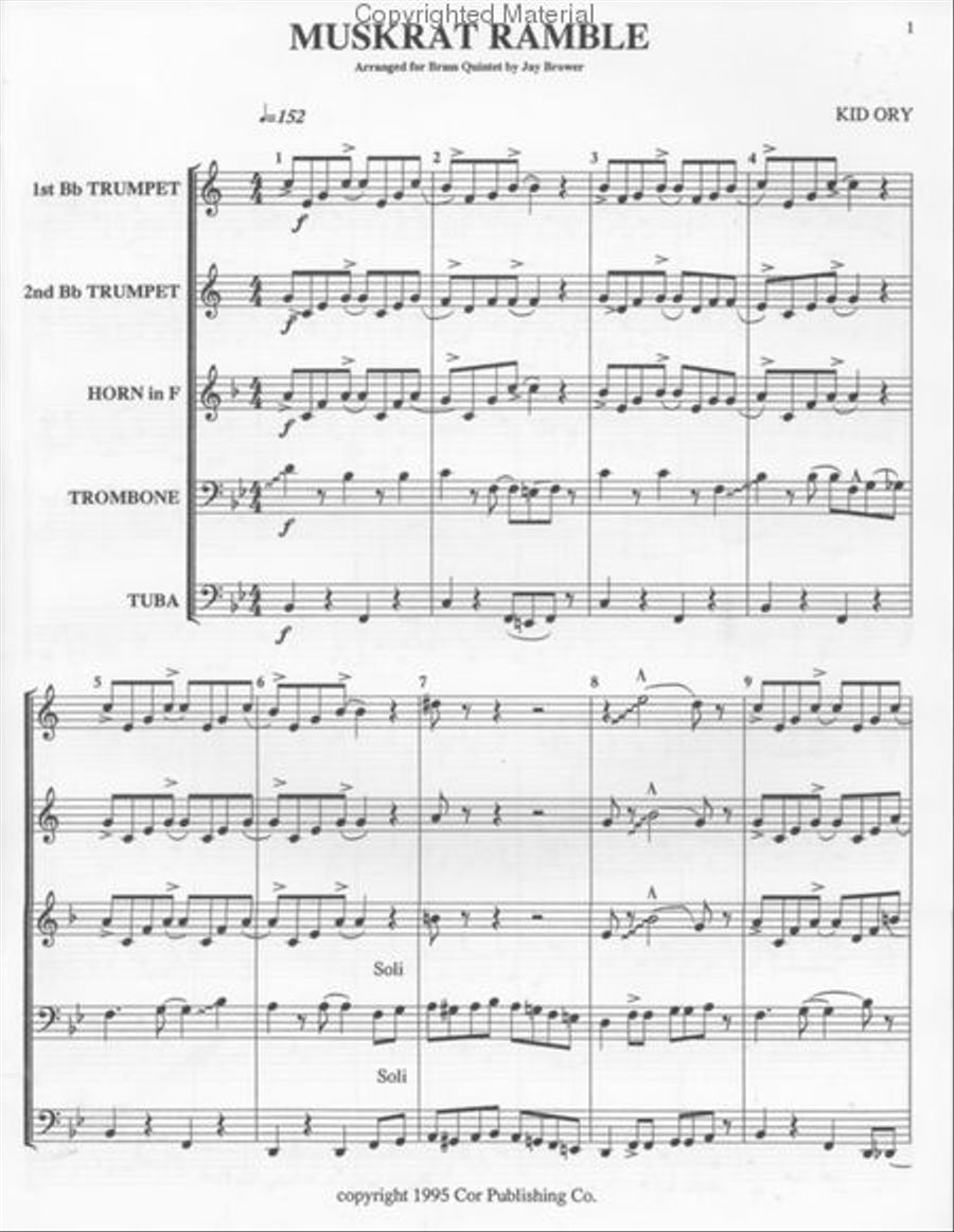 Muskrat Ramble (Jay Brower) Brass Quintet scores gallery preview page 2