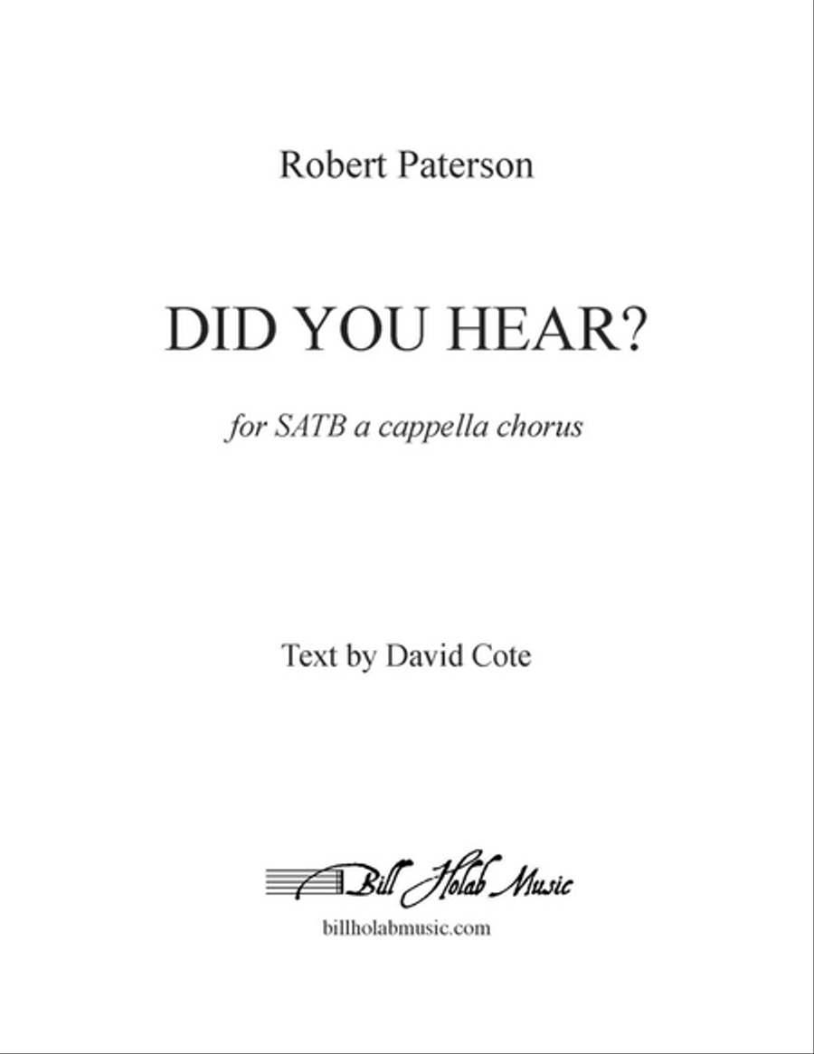 Did You Hear? (Chorus Part) 4-Part scores gallery preview page 1