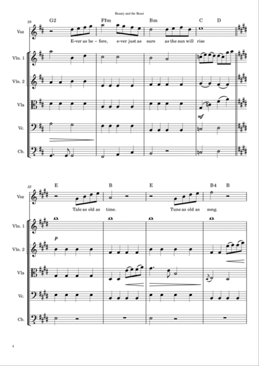 Beauty And The Beast Small Ensemble scores gallery preview page 5