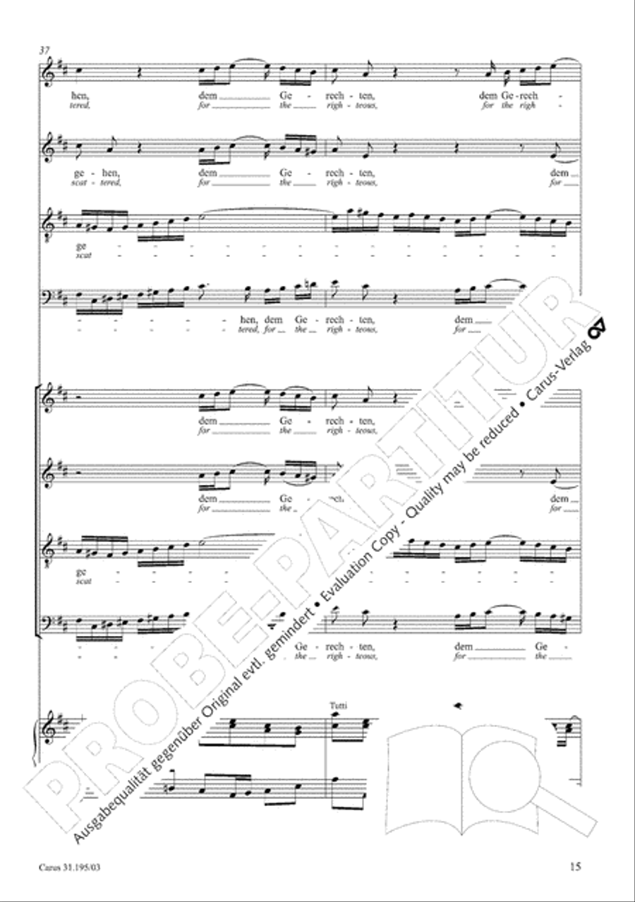 For the righteous light is sown (Dem Gerechten muss das Licht) 4-Part scores gallery preview page 16